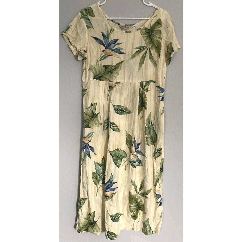 Vintage Tori Richard Dress Womens M Tropical Hawaiian Floral Rayon Sundress EUC